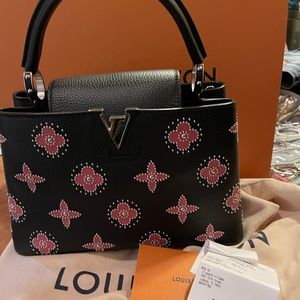 LV Taurillon Capucines PM Black